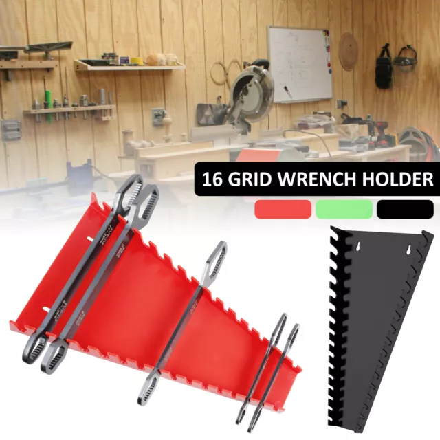 2X 16 Slots Wrench Organizer Storage Plastic Rack Plastic Spanner Tools Holder 2