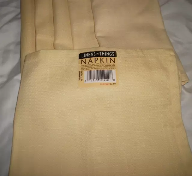 LIGHT YELLOW CLOTH napkins 6 Linens N Things Fashion Industries $10.00 ...