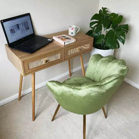 Mid Century Dressing Table 2 Drawers Make-up Dresser Scandinavian Retro Writing