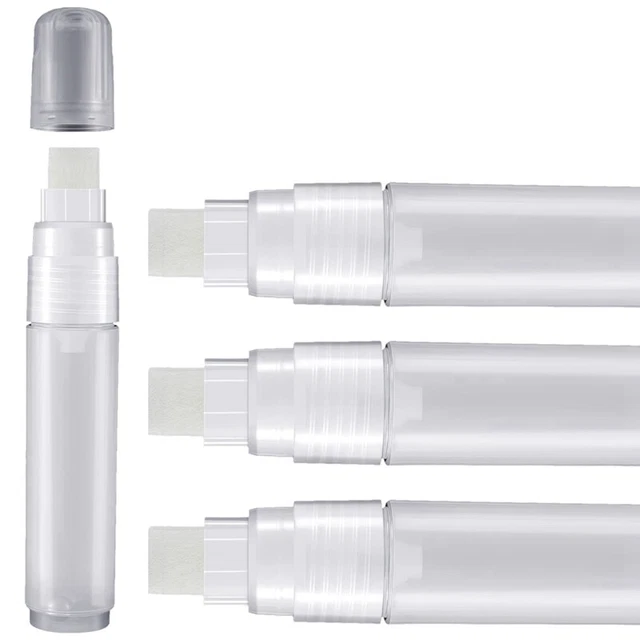 4Er-Pack Lackstifte 15 Mm Leerer Acryl-Permanentmarker, Klarer WeißEr R3D5