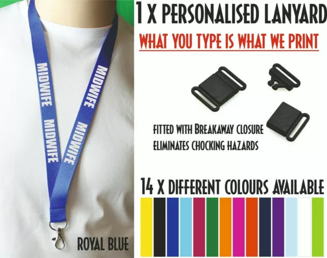 Printed Lanyards Personalised Custom Any Text  Safety Break ID Card Holder