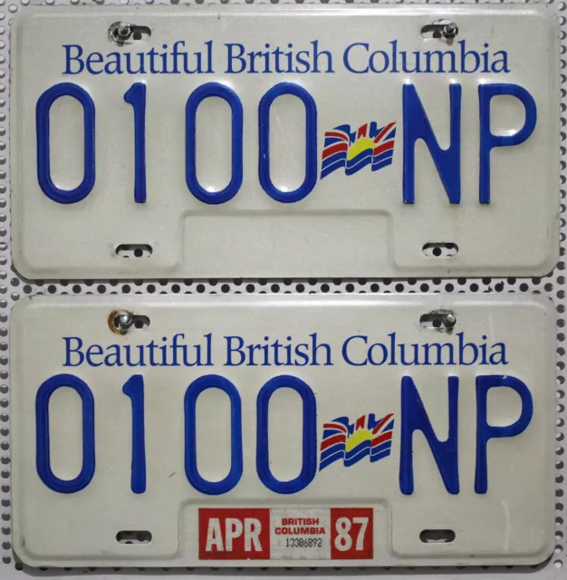 Kanada Nummernschilder PAAR Auto Kennzeichen Schilder BRITISH COLUMBIA Canada NP