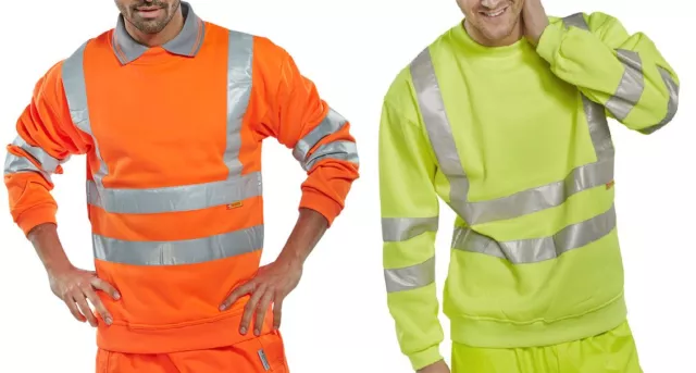 B-Seen Bssen Haute Visibilité Vêtements de Travail Sweat Pull Orange Ou Jaune