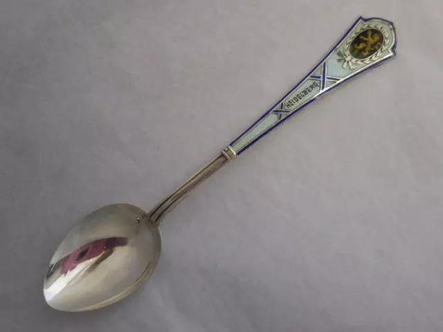 Enamel Heidelberg German 800 Standard Silver Souvenir Spoon