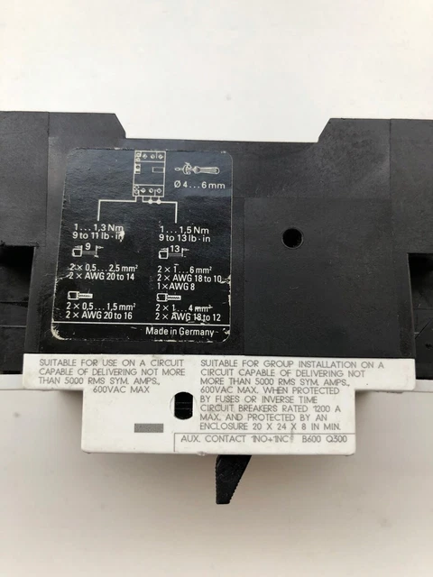 Motor circuit breaker 18-25A Siemens 3VU1300-1MP00 /#Z D1KR 9976