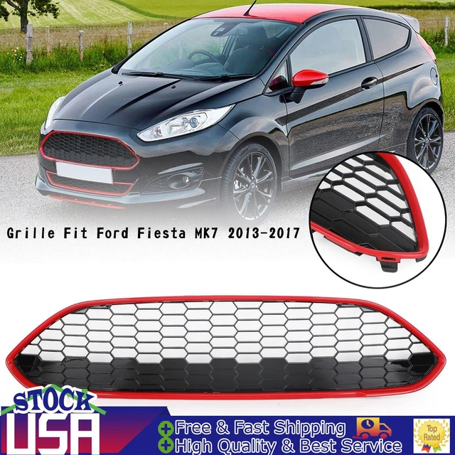 Front Bumper Grille Upper Honey Comb Fit Ford Fiesta 2013-2017 Red ↪