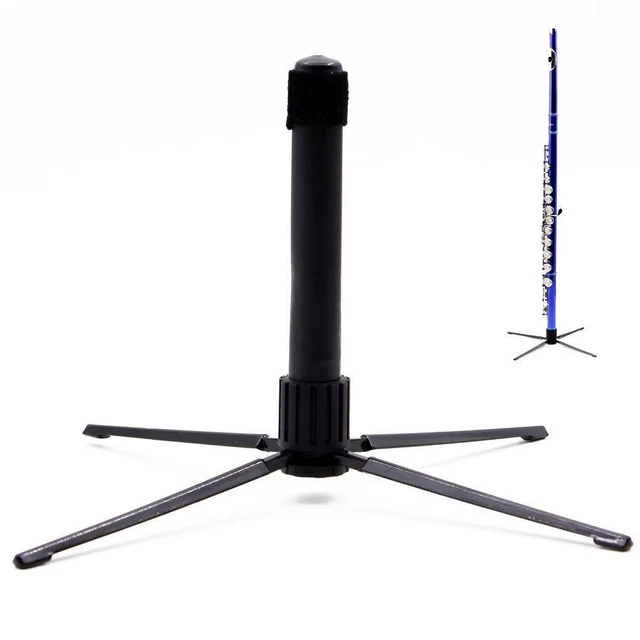 Portable Foldable Flute Tripod Holder Stand With Durable Metal Leg Base Detachab