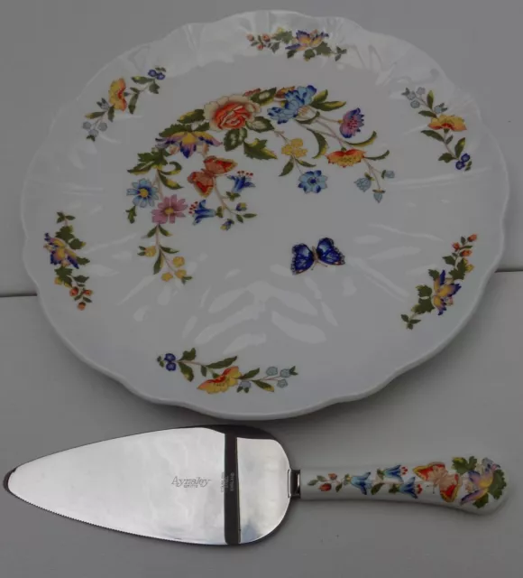 Aynsley Cottage Garden Cake Plate & Server In Box 3