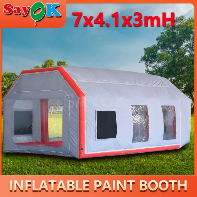 NEW 7m Giant Inflatable Paint Booth PVC Truck Car Tent for  Polishing Spraying