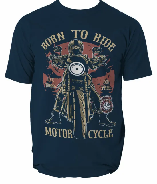T-shirt uomo Born To Ride biker moto S-3XL 2