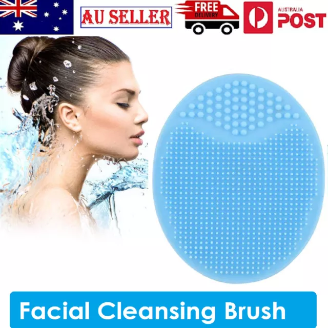 Silicone Face Cleansing Brush Baby Soft Skin Facial Washer Massager Scrubber AU