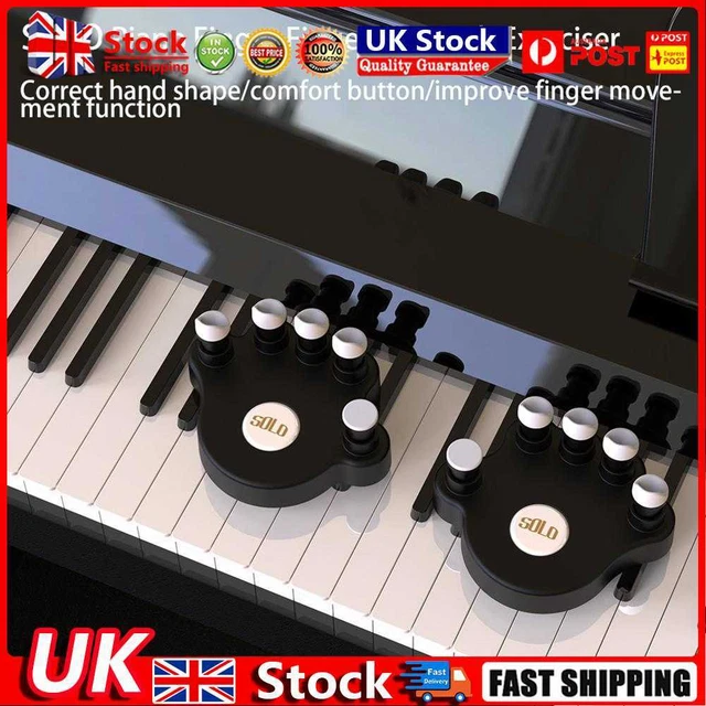 1 Pair Piano Finger Trainers Hand Strength Exerciser for Beginner (Black) H1