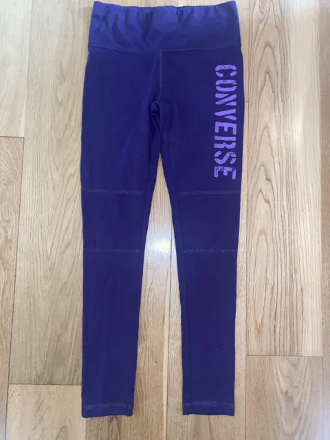 converse purple leggings age 10/12 years