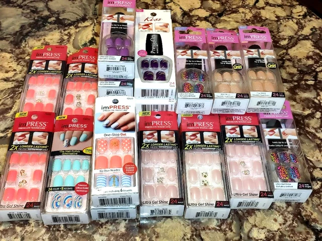 ~You Choose~ Assorted Impress & Kiss Press-On Manicure/Gel Nails No Glue Needed