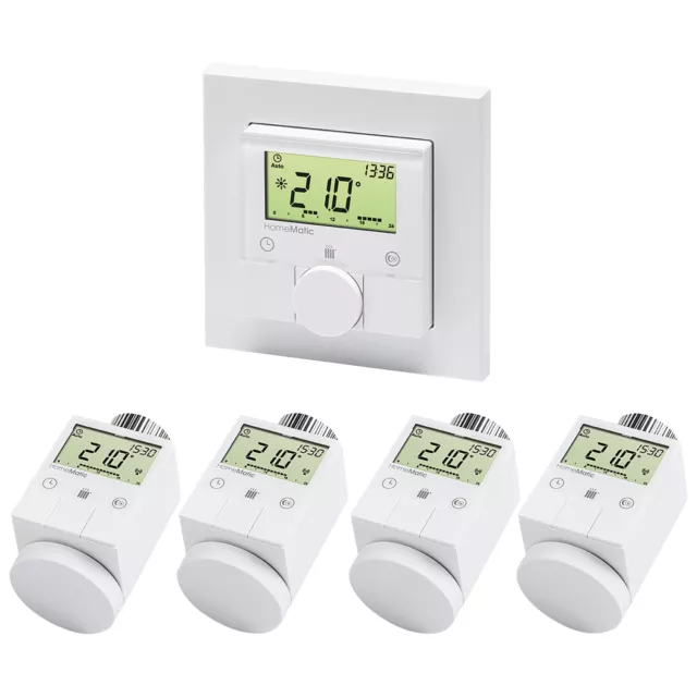 Homematic Spar-Set 4x Funk-Heizkörperthermostat und 1x Funk-Wandthermostat