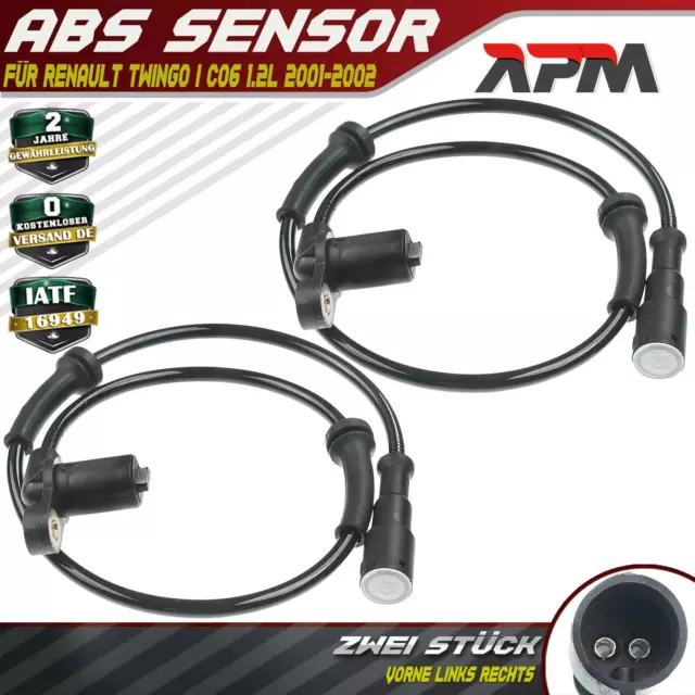 2x ABS Sensor Raddrehzahl Vorne Links Rechts für Renault Twingo I C06 1.2L 01-02