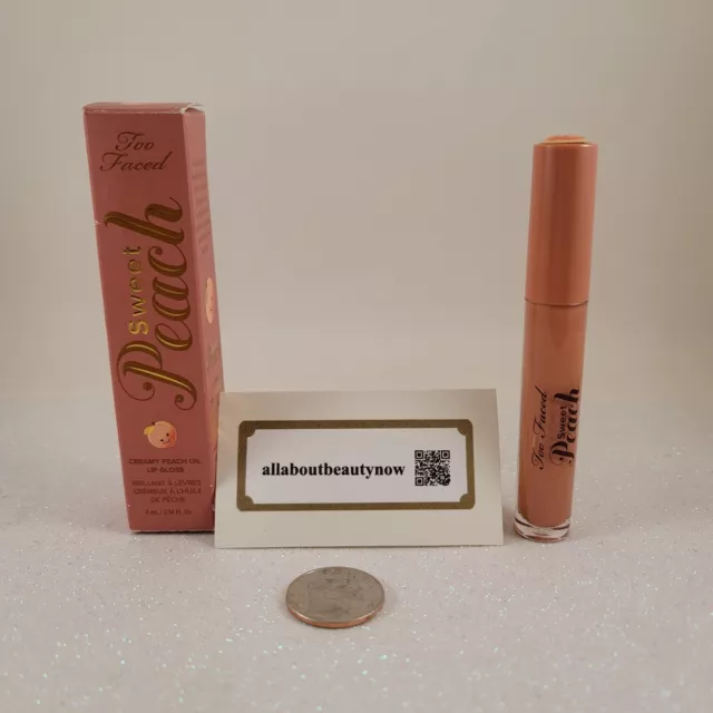 Too Faced Sweet Peach Creamy Peach Lip Gloss PAPA DON'T PEACH Full Size BNIB