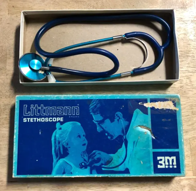 VTG 60s 3M Littman Stethoscope w/Original Box - Made in Japan - Blue