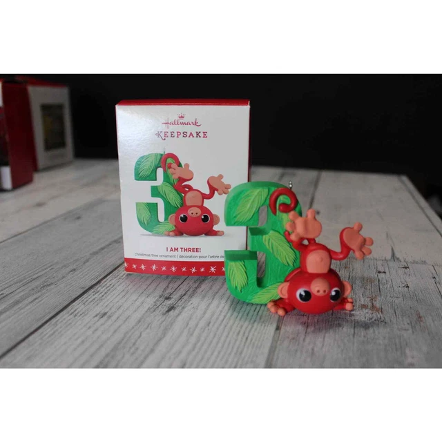 Hallmark I Am Three Monkey Christmas Keepsake Ornament - New in Box