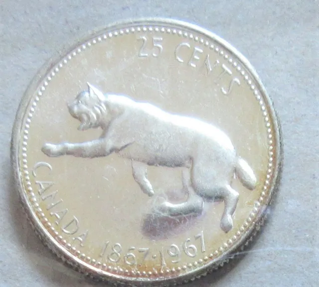 1967 Canada Silver Twenty-Five Cents Coin ICCS MS 64 Quarter UNC 25 Cents