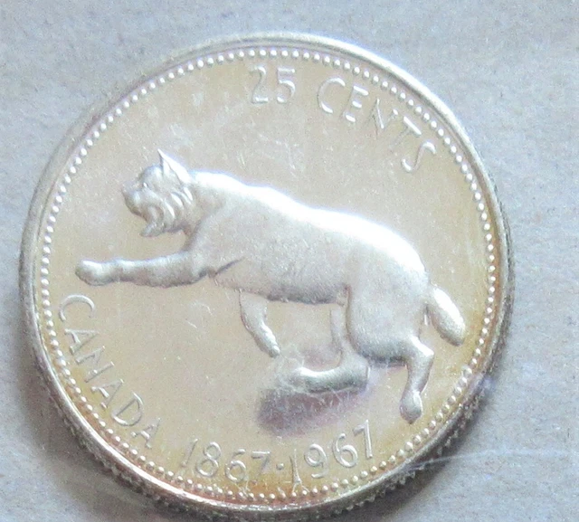1967 Canada Silver Twenty-Five Cents Coin ICCS MS 64 Quarter UNC 25 Cents