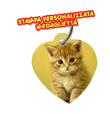 Stampa Personalizzata Su Medaglietta Guinzaglio Collare Cuore Cane Gatto Dog Cat