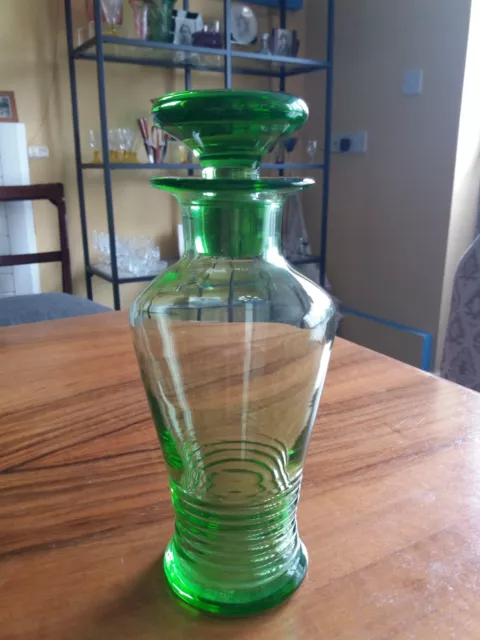 Stuart Crystal Green Cocktail Decanter / Shaker - Stratford Shape