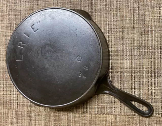 Pre Griswold ERIE No.7 Cast Iron Skillet with Rare Shield Makers Mark