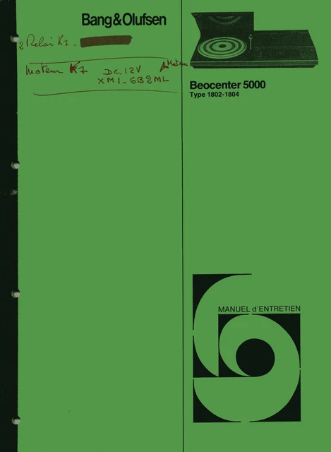 Service Schematics for Bang Olufsen Beocenter 5000 (1802-1804)