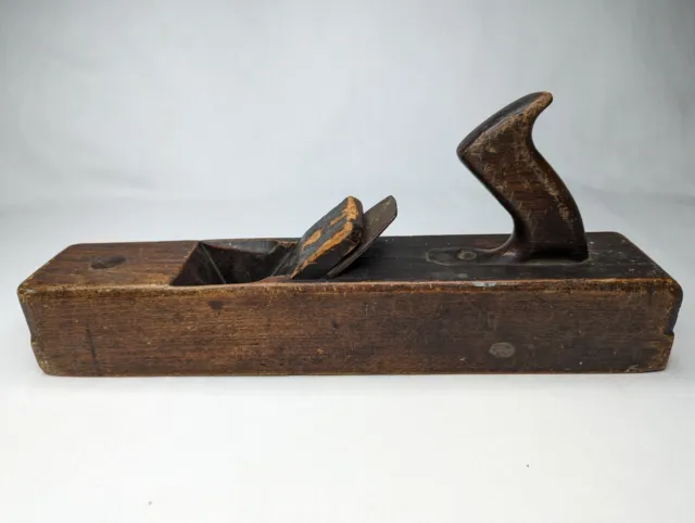 Vintage Wooden Block Plane 16" Long Solid Wood Antique Woodworking Tool Decor