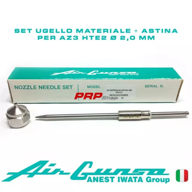 Set Ugello Materiale + Astina per Air Gunsa AZ3 HTE2 - Nozzle Needle Set 2.0 mm