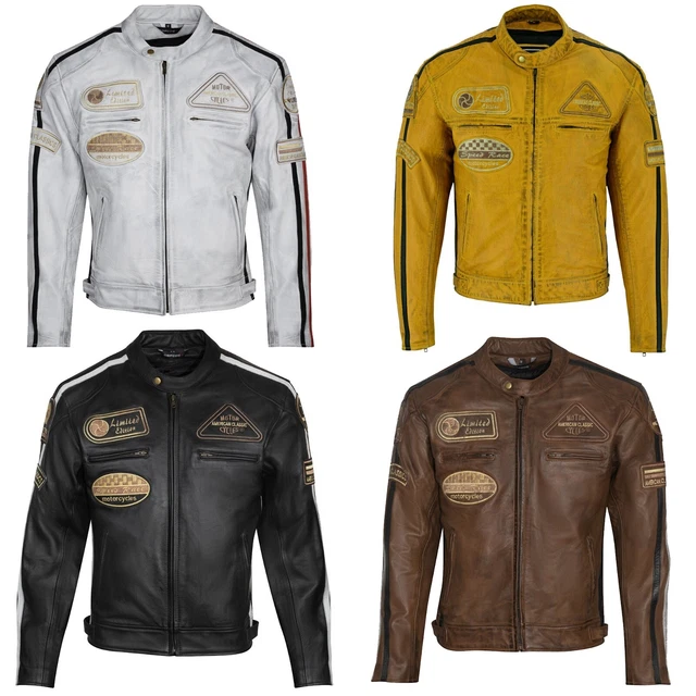 Maschera Casco Moto Nero/bianco, M Stile Vintage Caffè Race Giacca - Foto 5