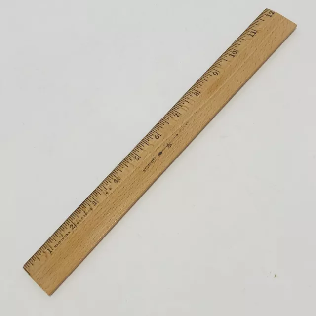Westcott 12 Wood Ruler With Single Metal Edge 10381 Wood Ruler