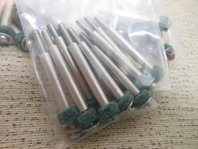 PC Project Board Spacers (12 LOT) 1.25" Aluminum/Washer/Felt /#6-2" screw 1960's