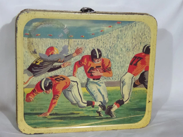 Vintage 1960's Canadian Football Aladdin Metal Lunch Box Rare