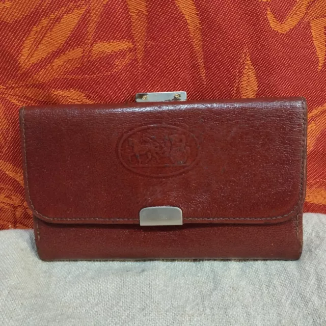 vintage : porte feuille et porte monnaie en cuir