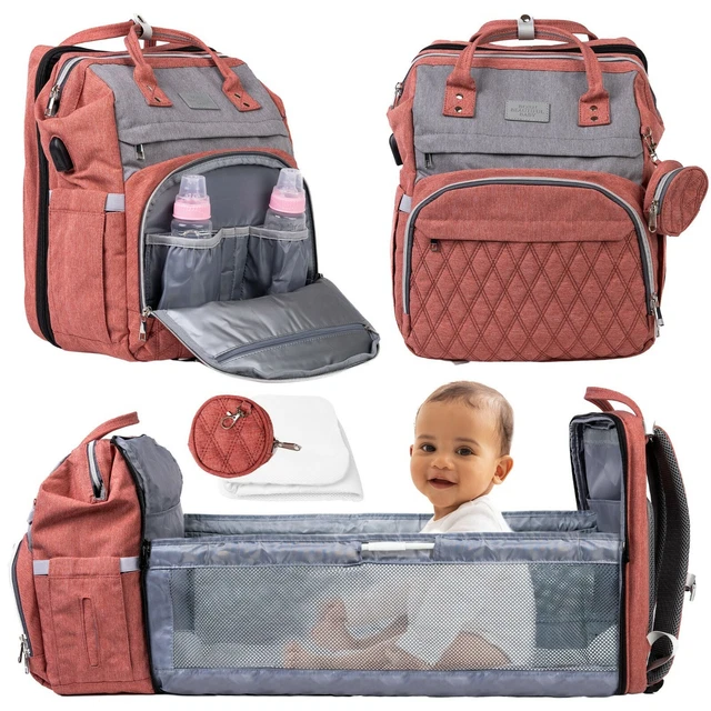 3 In 1 Premium Diaper Bag Backpack with Changing Station for Baby Boy or Girl