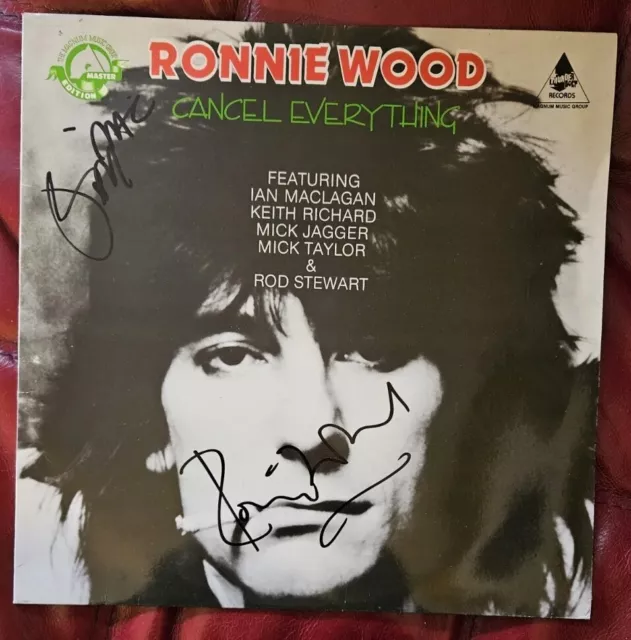 Ronnie Wood Rolling Stones Ian Maclagen Faces Signed LP, Cancel Everything