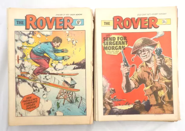 Rover comics x 51 issues almost complete year from 1971 just Oct 9th missing VG+