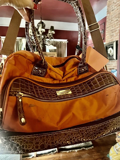 Samantha Brown Drop Bottom Weekender - Orange. Holds A Lot!