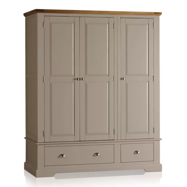 Oak Furnitureland St. Ives Natural Oak & Grey Triple Wardrobe RRP £999.99