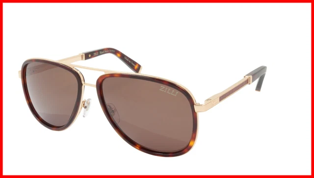 Lunettes De Soleil ZILLI Titane Acétate Cuir Polarisées - Modèle ZI 65011 C01, Fait Main En France