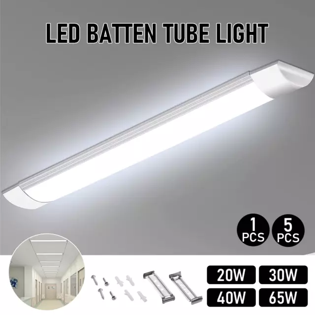 LED Slim Ceiling Batten Tube Light Daylight 60/90/120CM 6500K 4FT Coolwhite Lamp