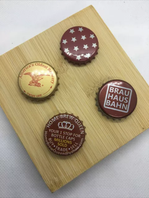 4 PC Lot Micro-Macro Brewery Bottle Caps Vintage & Vintage Inspired New 1020