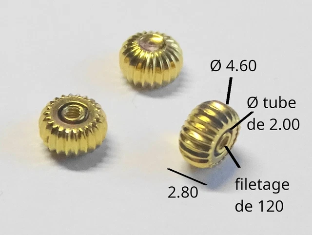 Couronne De Remontoir Pour Montre - Plaquée Or Antique, étanche - Neuf Sans étiquette