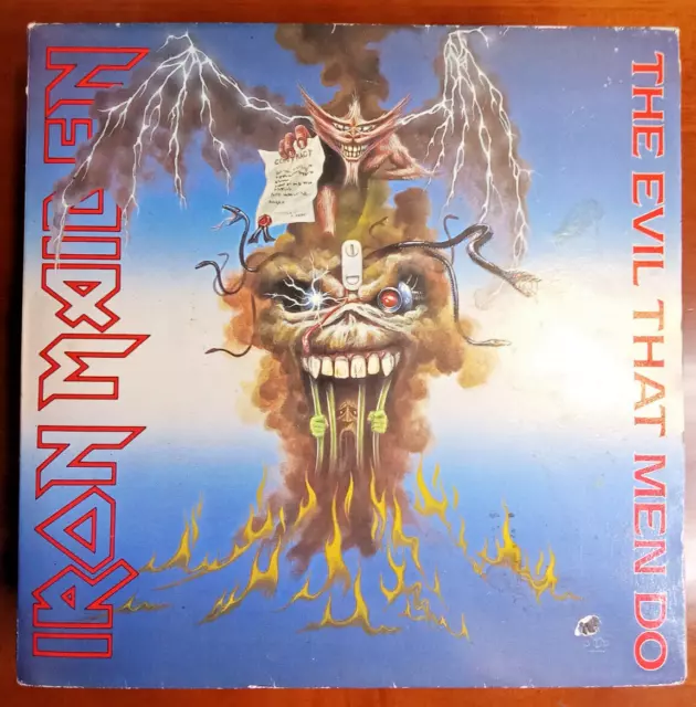 IRON MAIDEN - THE EVIL THAT MEN DO Gatefold 7 INCH SINGLE 1st UK Press VG+