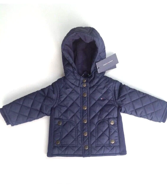 Tommy Hilfiger giacca con cappuccio imbottita bambina marina, rosa 6-9 m,12 mesi