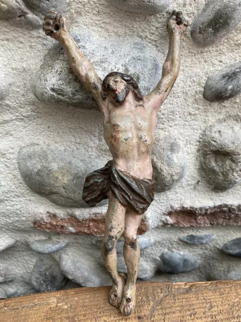 Very Beautiful Jesus Christ Lead Sculpture Religion Era 18th Virgin Art, Carved