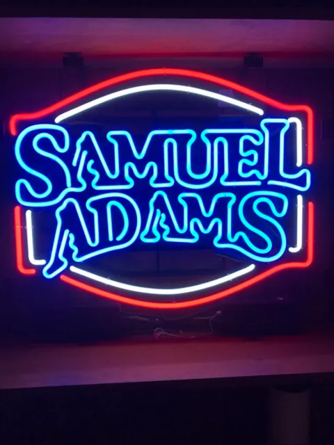Samuel Adams Beer Boston Lager 24"x20" Neon Light Sign Lamp Bar Wall Decor Glass