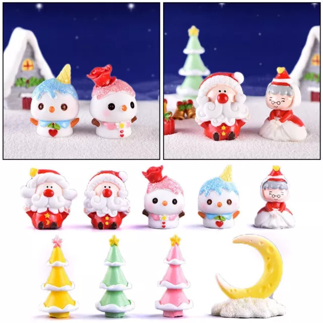 Ornament Xmas Tree Ice Cream Snowman Miniature Santa Claus Christmas Figurines